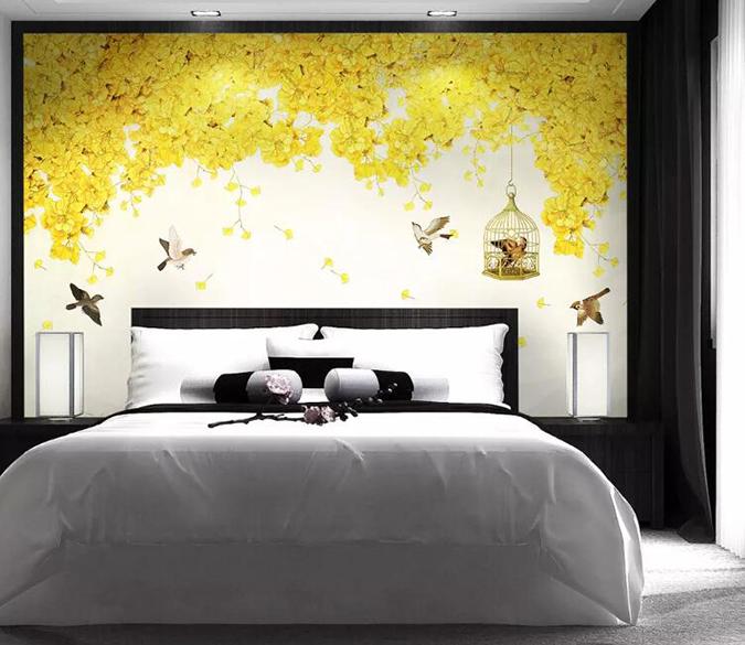 3D Leaf Bird 103 Wall Murals Wallpaper AJ Wallpaper 2 
