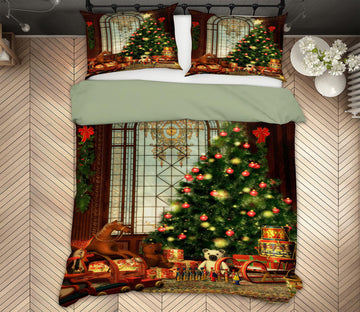 3D Tree Trojan Horse 50004 Christmas Quilt Duvet Cover Xmas Bed Pillowcases