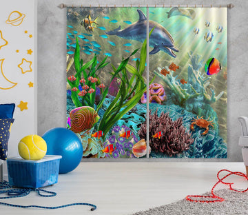 3D Colored Fish 053 Adrian Chesterman Curtain Curtains Drapes Curtains AJ Creativity Home 
