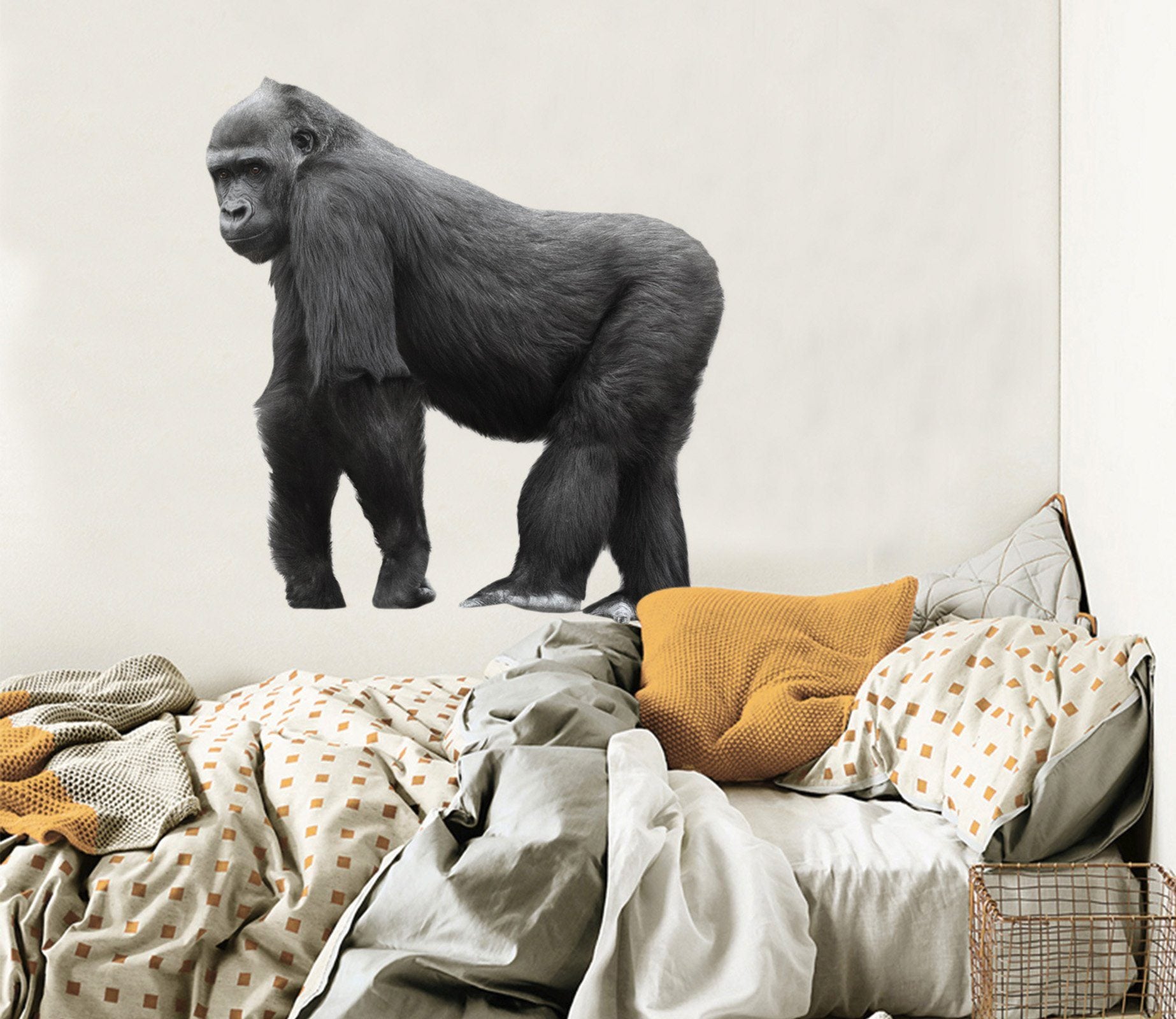3D Gorilla 097 Animals Wall Stickers Wallpaper AJ Wallpaper 