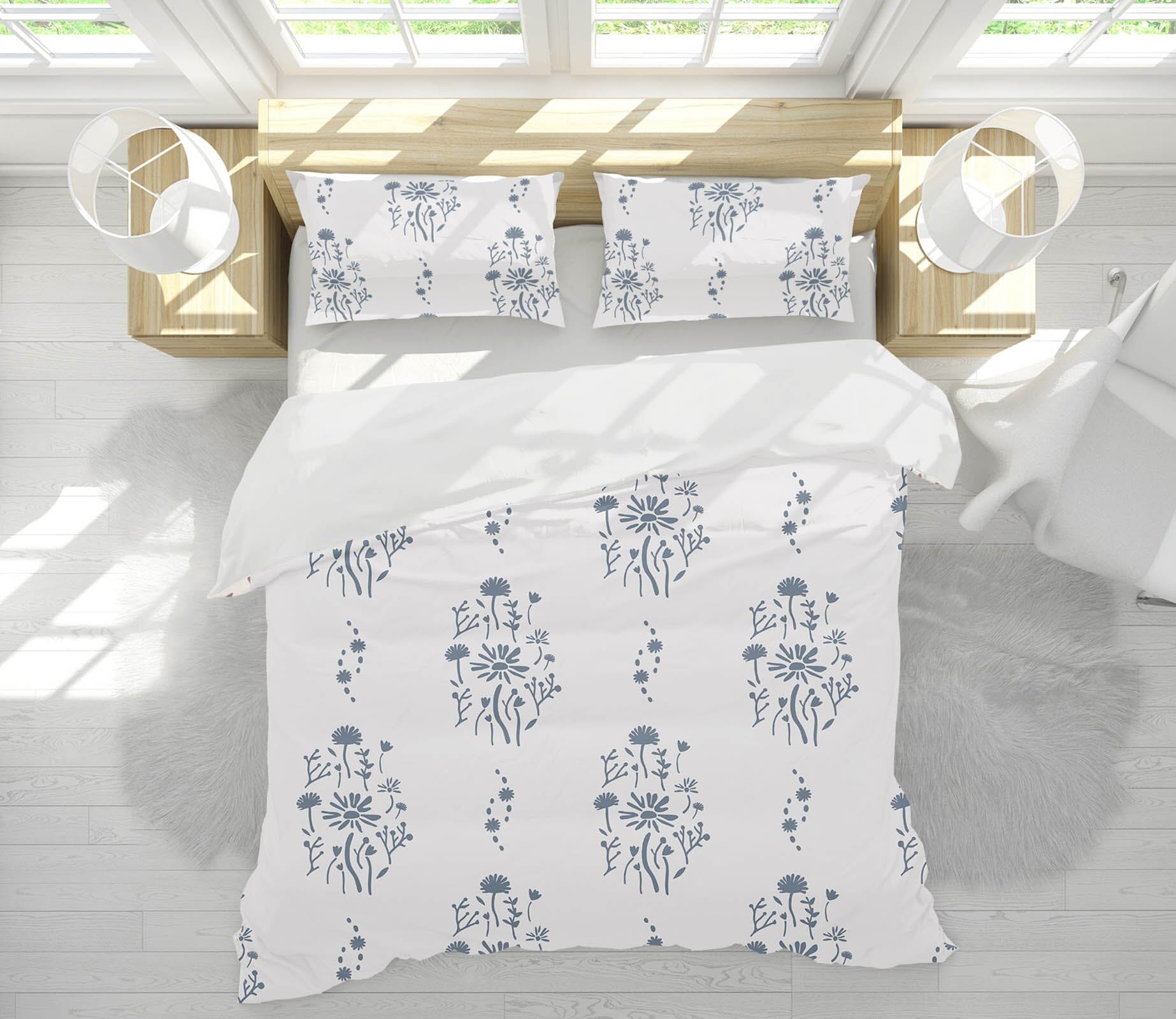 3D Flower Pattern 2101 Jillian Helvey Bedding Bed Pillowcases Quilt Quiet Covers AJ Creativity Home 