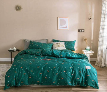 3D Green Background 6189 Bed Pillowcases Quilt