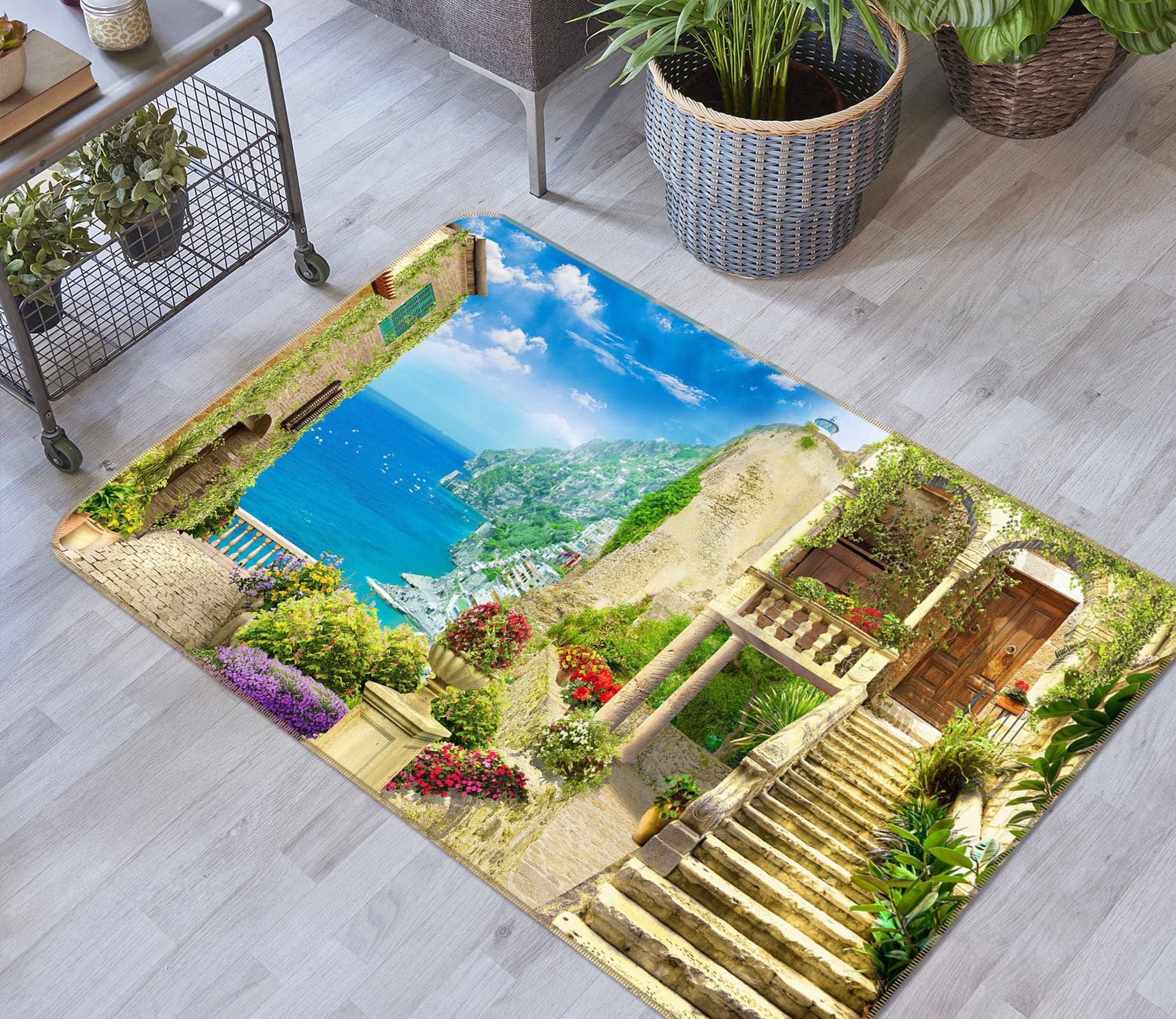 3D House Stairs 34109 Non Slip Rug Mat