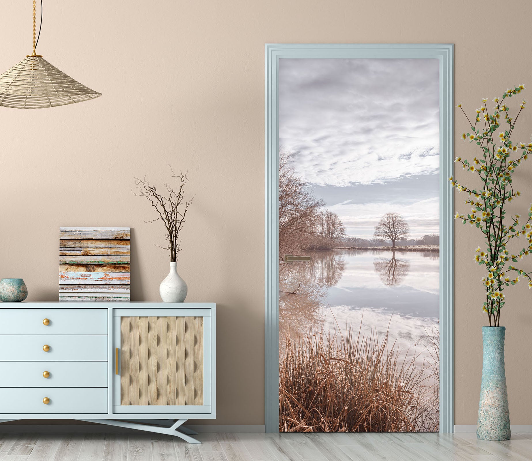 3D Sky Lake 5061 Assaf Frank Door Mural