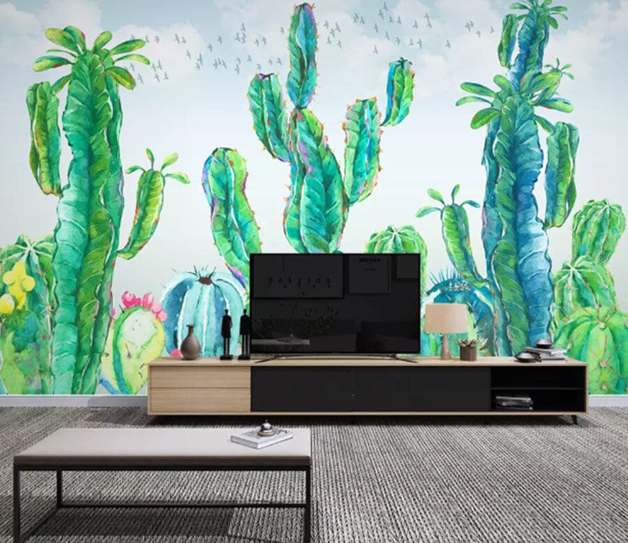 3D Green Cactus 2203 Wall Murals Wallpaper AJ Wallpaper 2 