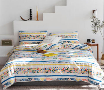 3D Yellow And Blue Totem 14015 Bed Pillowcases Quilt