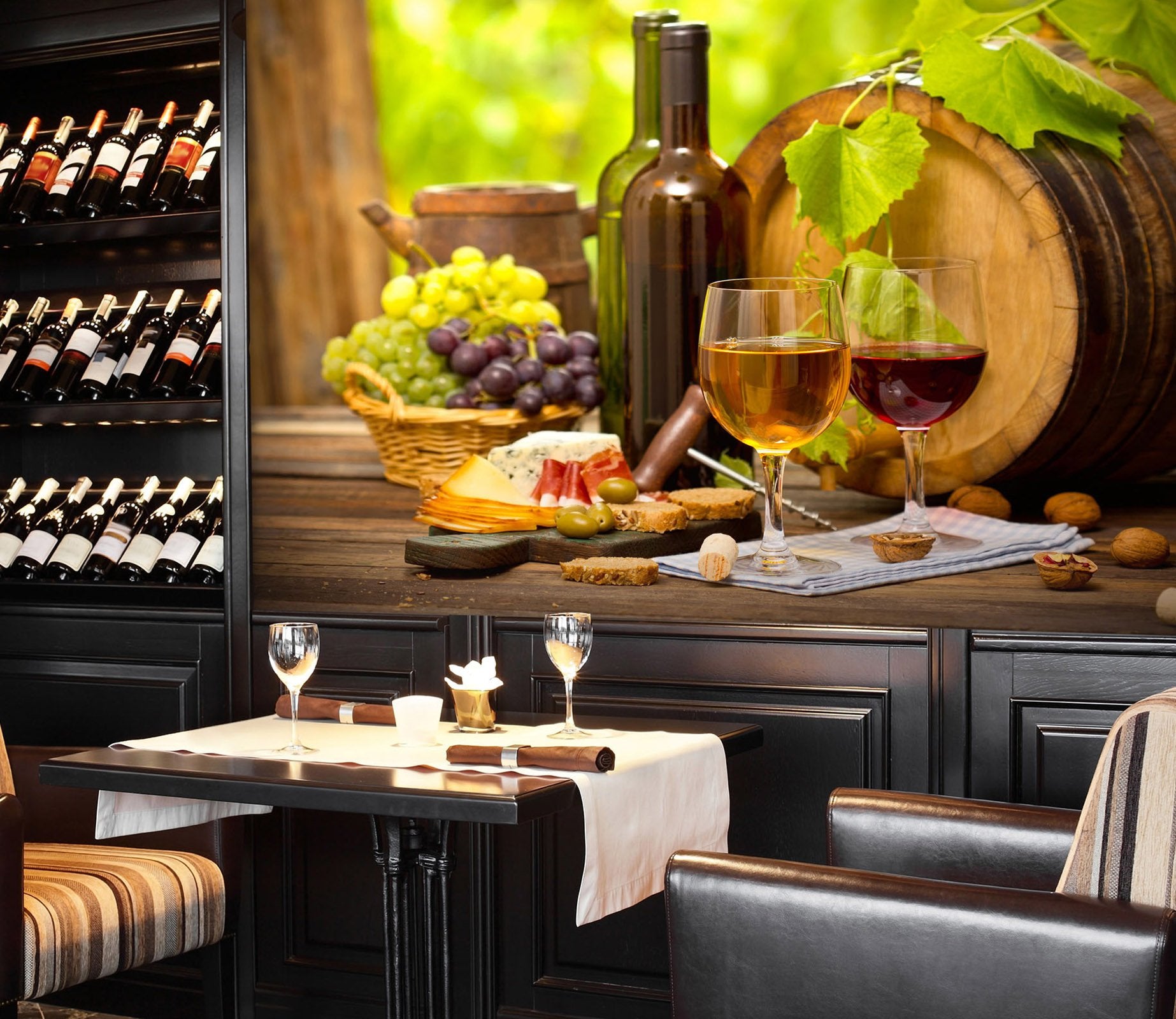 3D Wine Fruit Picnic 34 Wall Murals Wallpaper AJ Wallpaper 2 