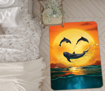 3D Dolphin Ocean 84218 Vincent Hie Rug Non Slip Rug Mat