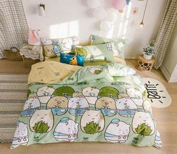 3D Cartoon Little Hamster 5016 Bed Pillowcases Quilt