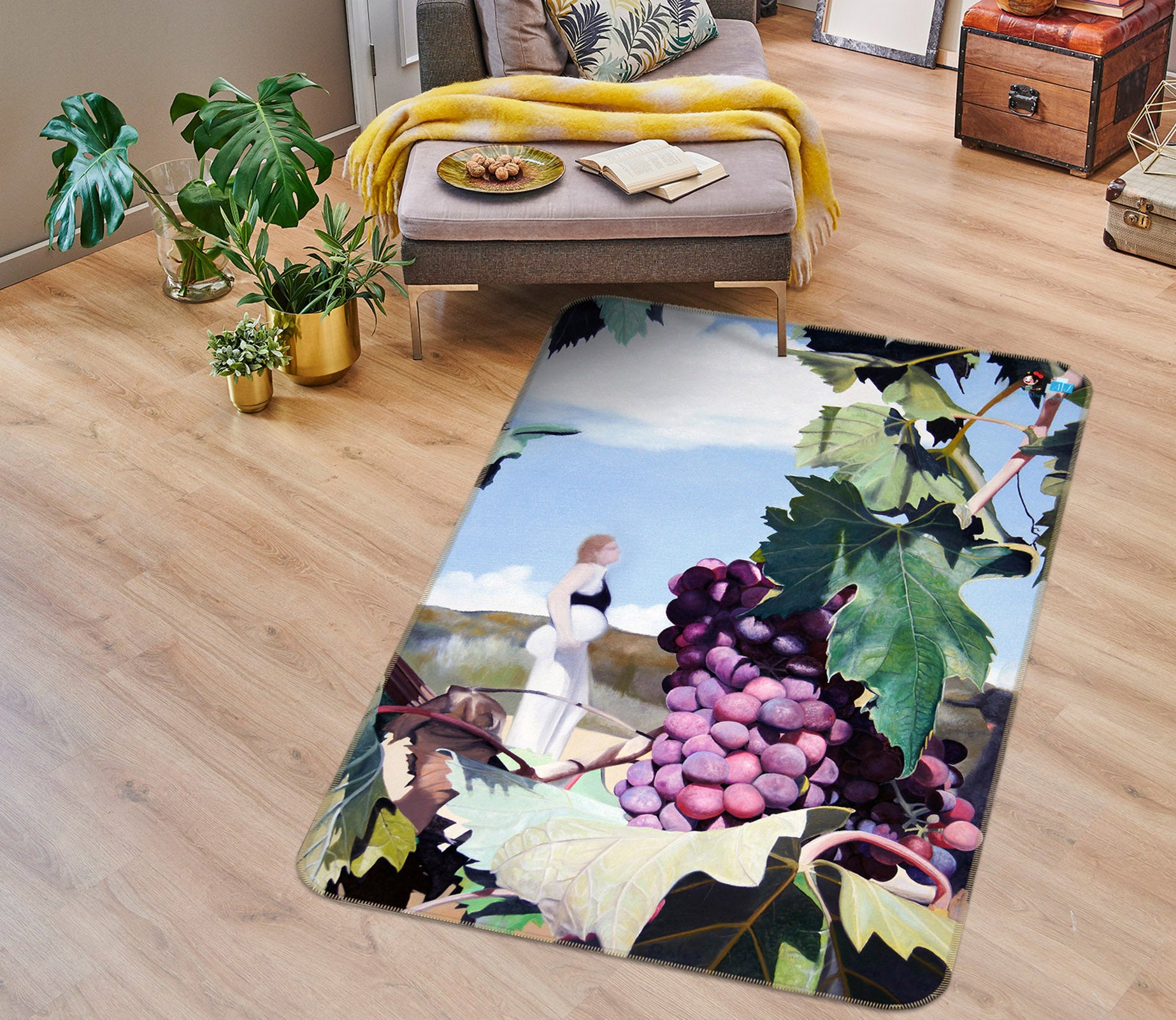 3D Purple Grapes 11167 Matthew Holden Bates Rug Non Slip Rug Mat