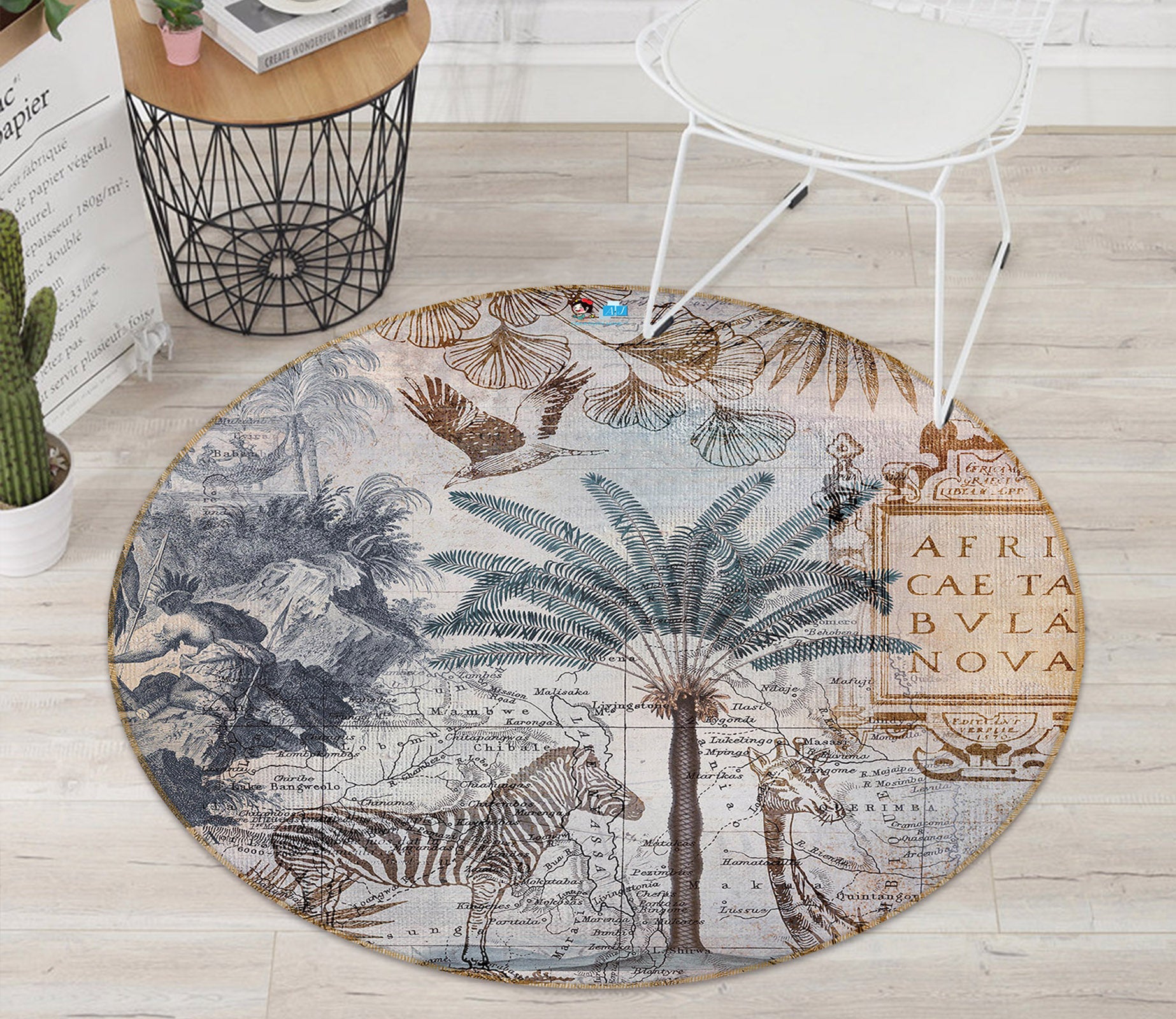 3D Retro Zebra 46894 Andrea haase Rug Round Non Slip Rug Mat