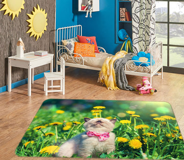 3D Flower Kitten 37095 Non Slip Rug Mat