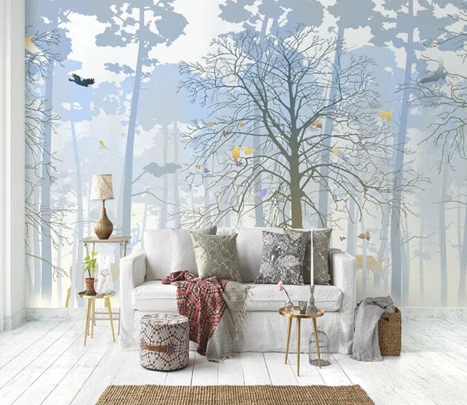 3D White Forest 1430 Wall Murals Wallpaper AJ Wallpaper 2 