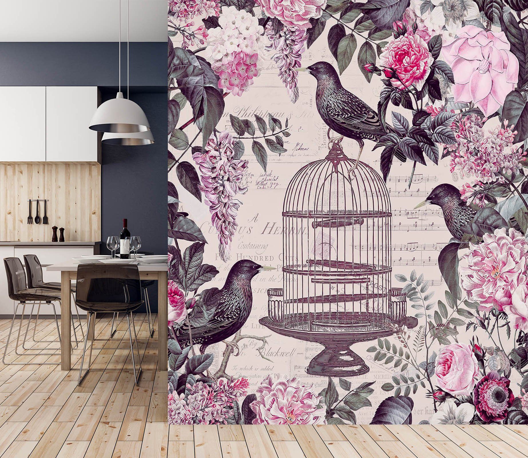3D Birdcage And Flowers 1439 Andrea haase Wall Mural Wall Murals Wallpaper AJ Wallpaper 2 