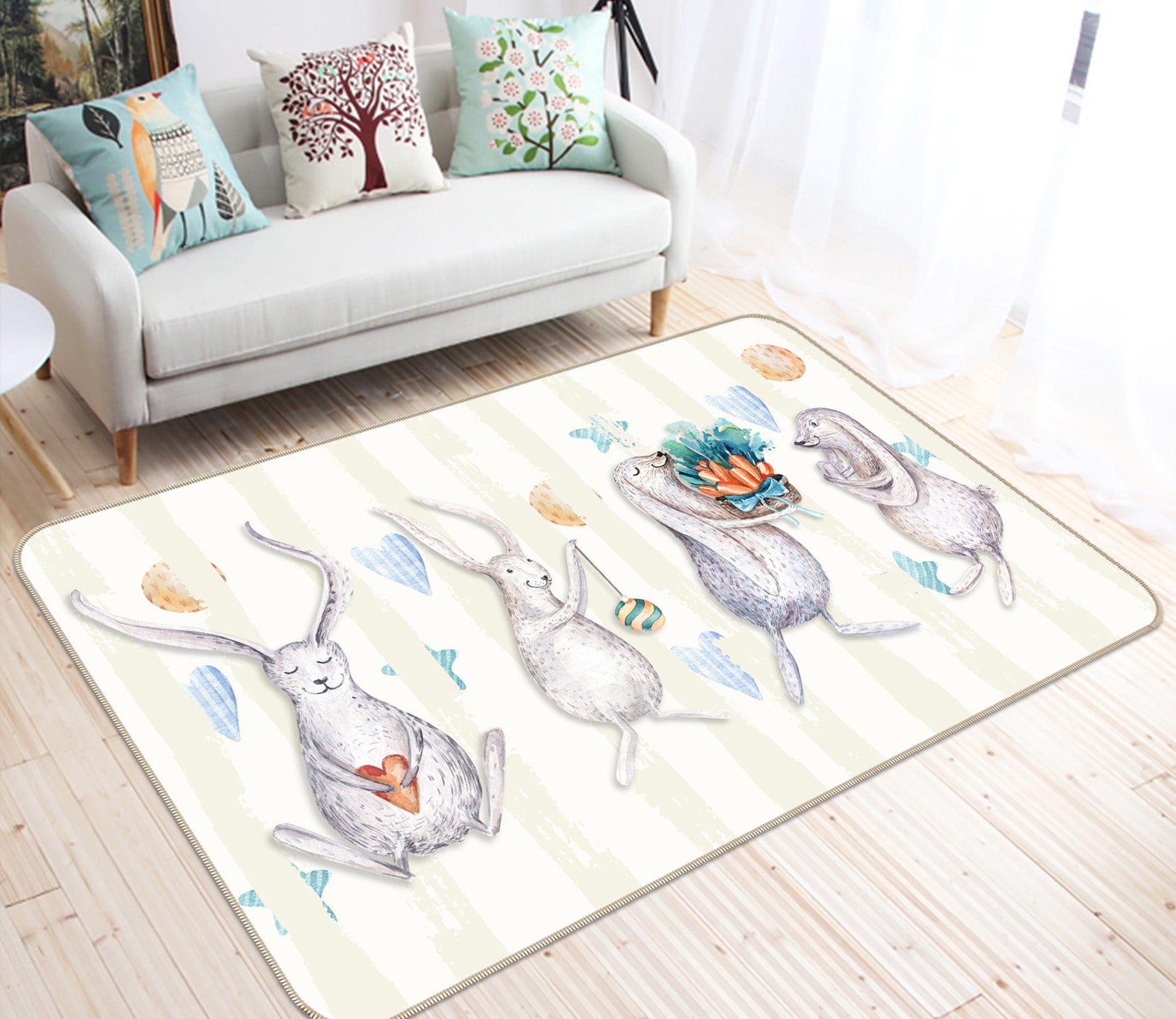3D Rabbit 34068 Non Slip Rug Mat