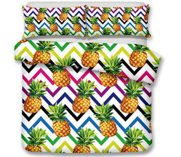 3D Gradient Line Pineapple 6119 Bed Pillowcases Quilt