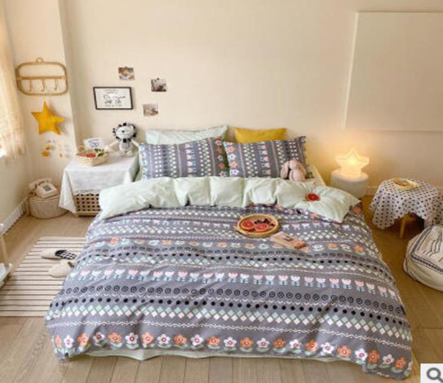 3D Grey Flower Totem 40193 Bed Pillowcases Quilt
