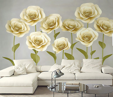 3D White Flowers WG248 Wall Murals