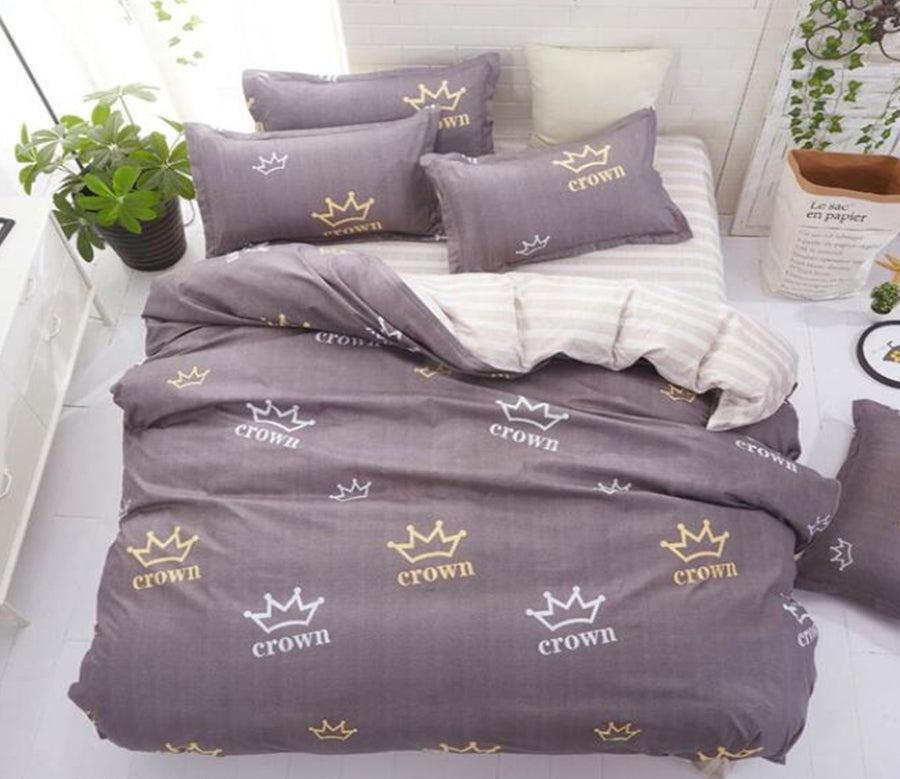 3D Brown Crown 5088 Bed Pillowcases Quilt