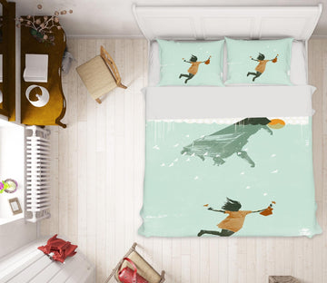 3D Swimming In Water 2118 Showdeer Bedding Bed Pillowcases Quilt Quiet Covers AJ Creativity Home 
