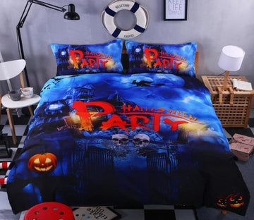 3D Halloween Party 6040 Bed Pillowcases Quilt