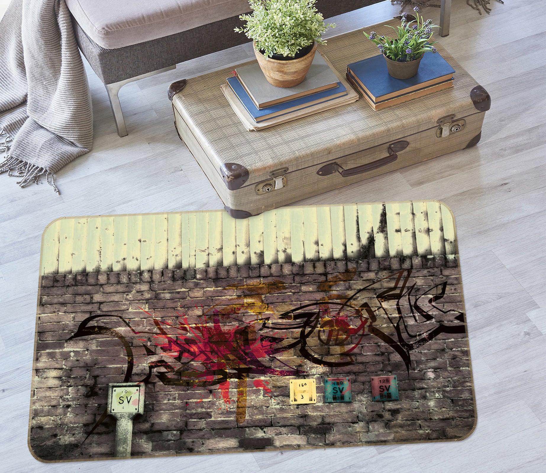 3D Graffiti Wall 75184 Non Slip Rug Mat