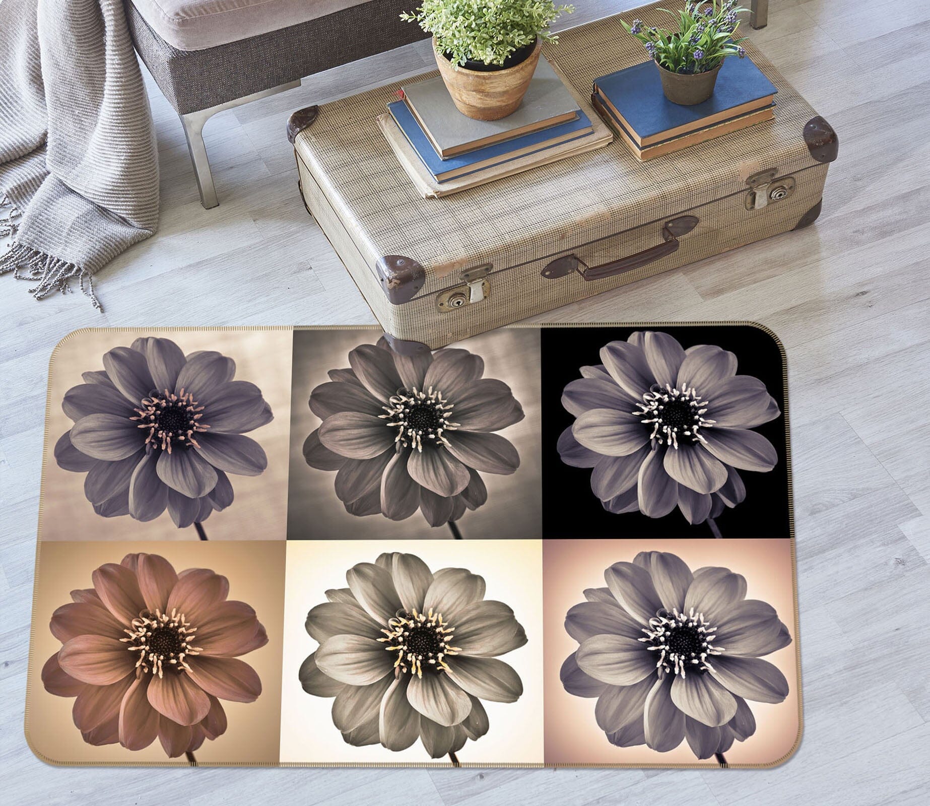 3D Flower Image 3010 Assaf Frank Rug Non Slip Rug Mat Mat AJ Creativity Home 