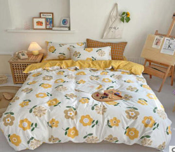 3D Yellow Flowers 16101 Bed Pillowcases Quilt