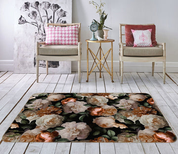 3D White Flowers 108 Uta Naumann Rug Non Slip Rug Mat Mat AJ Creativity Home 