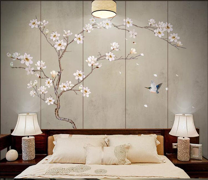 3D White Flowers 853 Wall Murals Wallpaper AJ Wallpaper 2 