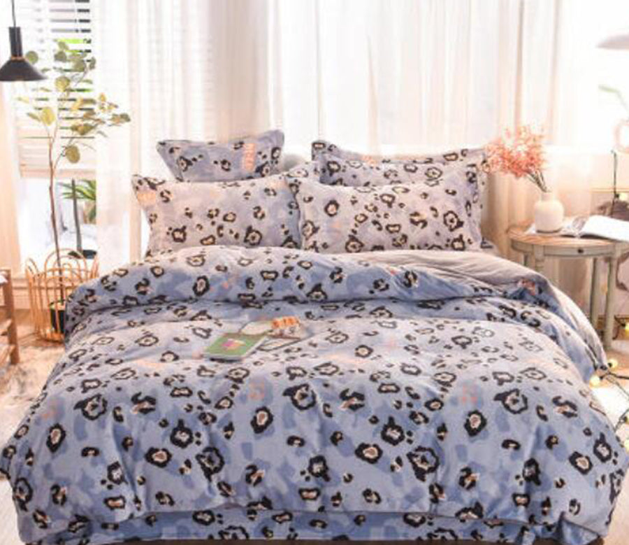 3D Blue Leopard  20088 Bed Pillowcases Quilt