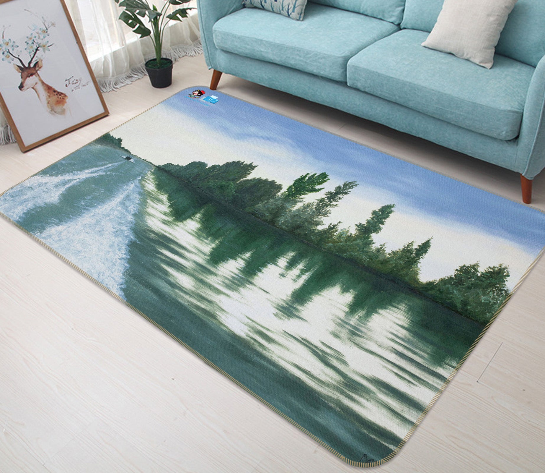 3D Lake Forest 18113 Marina Zotova Rug Non Slip Rug Mat