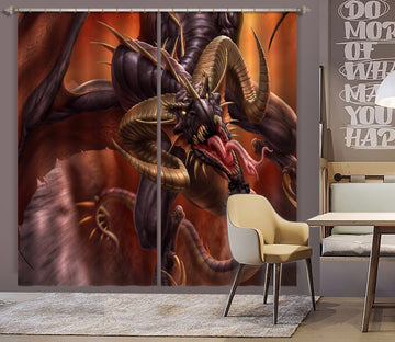 3D Dragon 5060 Tom Wood Curtain Curtains Drapes