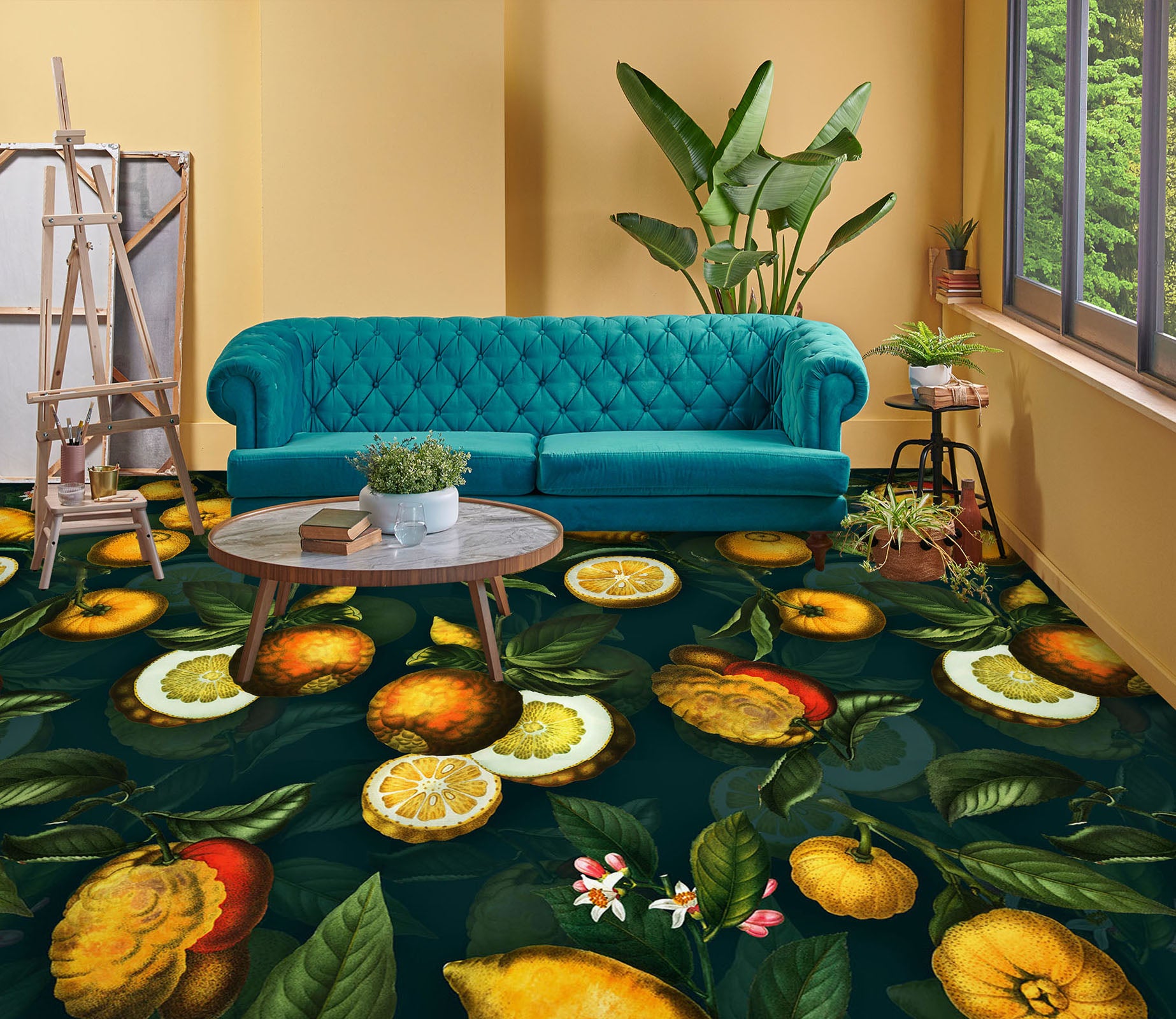 3D Leaves Fruit 10001 Uta Naumann Floor Mural