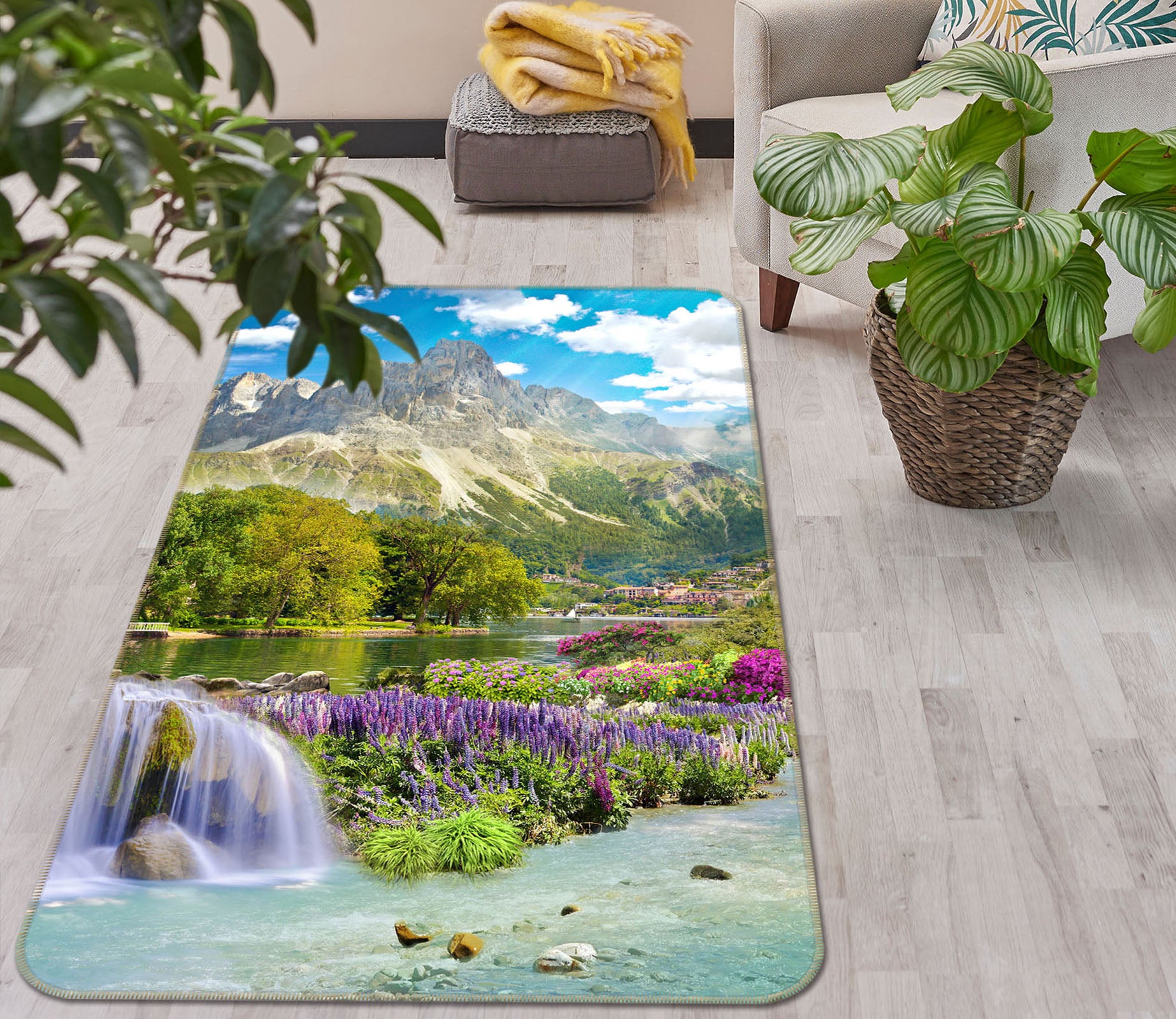 3D Mountains 26166 Non Slip Rug Mat