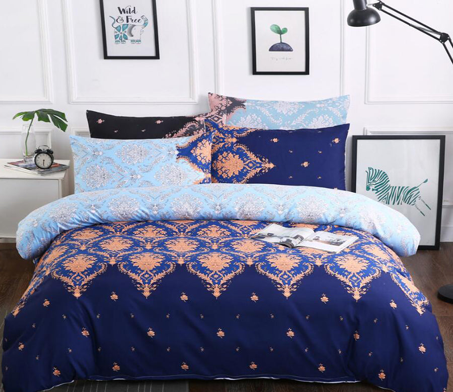 3D Navy Pattern 6097 Bed Pillowcases Quilt