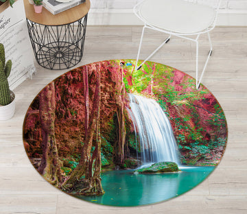 3D Waterfall 69124 Round Non Slip Rug Mat