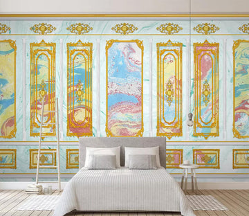 3D Golden Frame WC594 Wall Murals