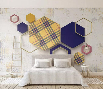 3D Blue Geometry 2496 Wall Murals Wallpaper AJ Wallpaper 2 