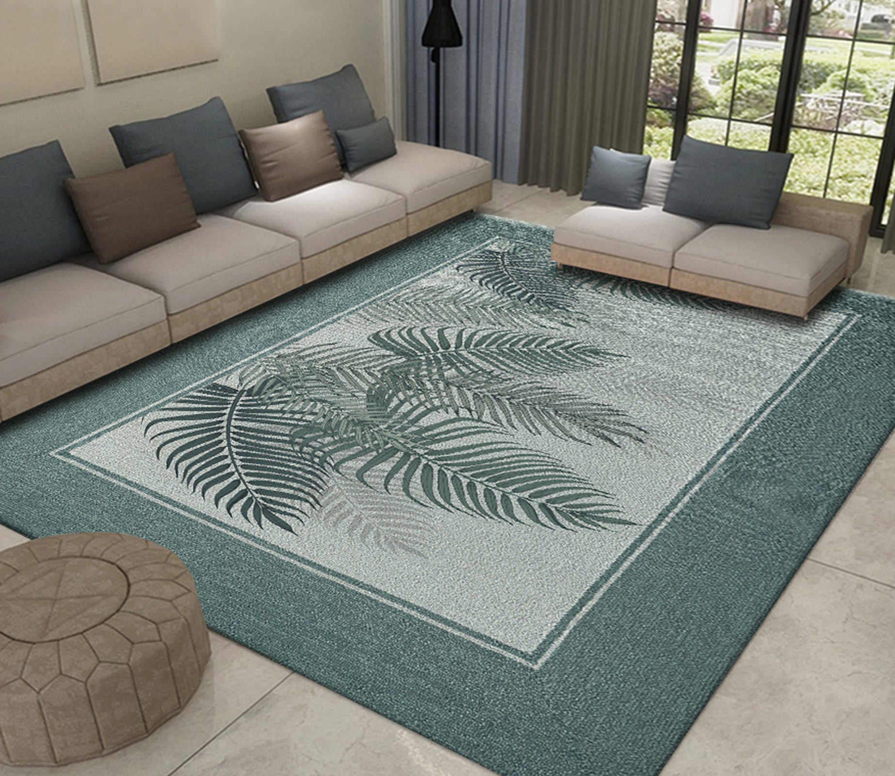 3D Green Leaves WG463 Non Slip Rug Mat Mat AJ Creativity Home 