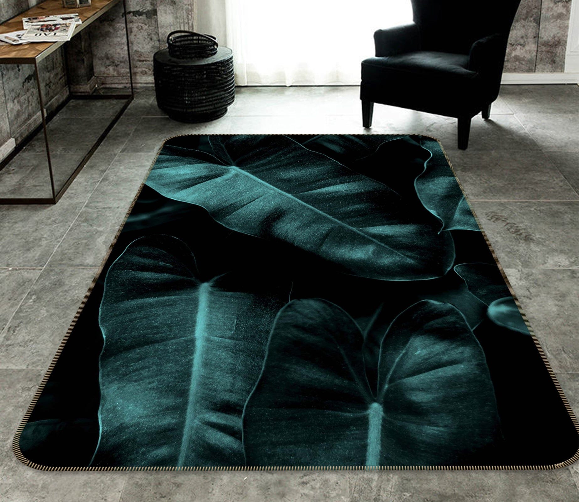3D Green Banana Leaf 1119 Boris Draschoff Rug Non Slip Rug Mat Mat AJ Creativity Home 