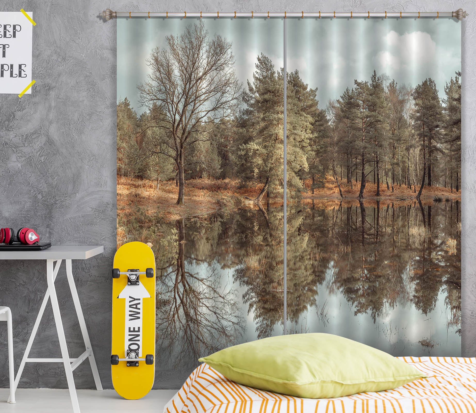 3D Forest Creek 6370 Assaf Frank Curtain Curtains Drapes