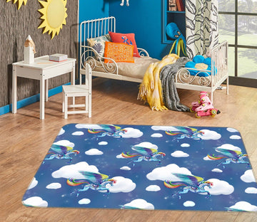 3D Cloud Unicorn 3013 Rose Catherine Khan Rug Non Slip Rug Mat Mat AJ Creativity Home 