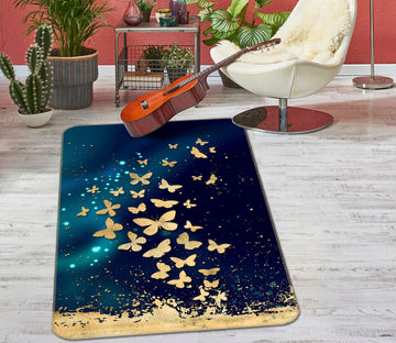 3D Golden Butterfly 27164 Non Slip Rug Mat