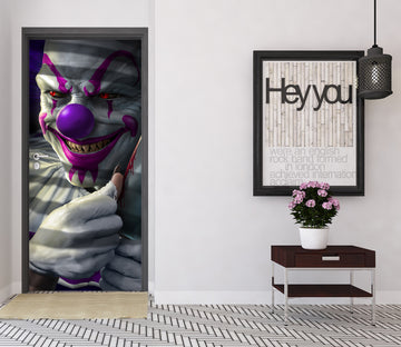 3D Purple Clown 637 Tom Wood Door Mural