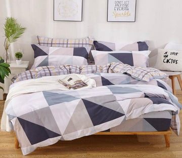 3D Triangle Stitching 5125 Bed Pillowcases Quilt