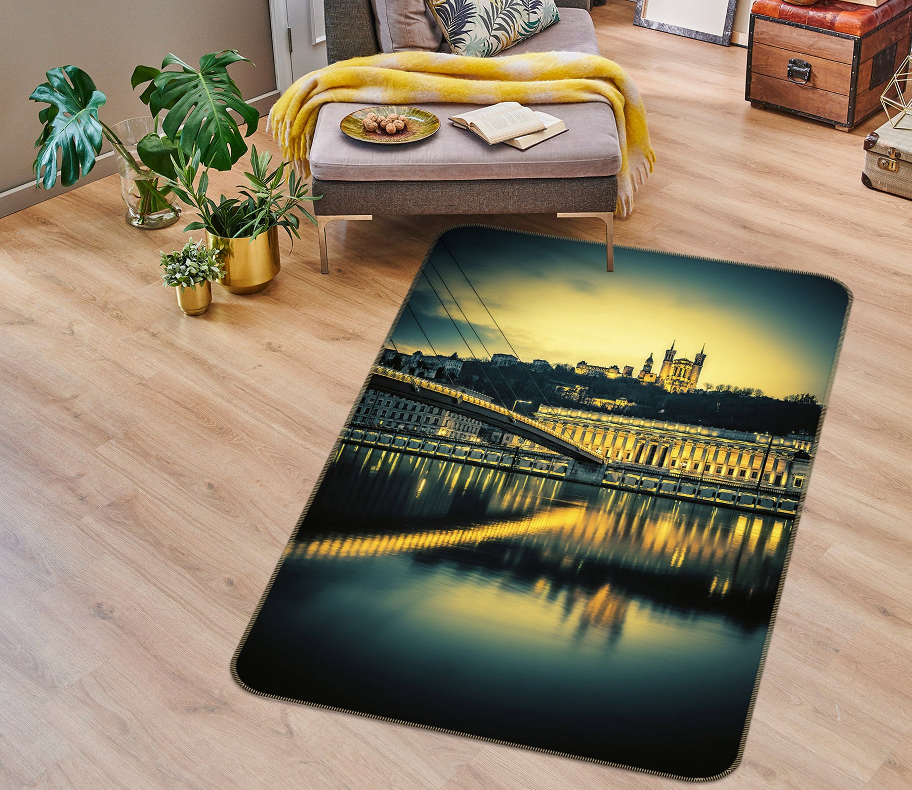 3D River Bridge 36093 Non Slip Rug Mat