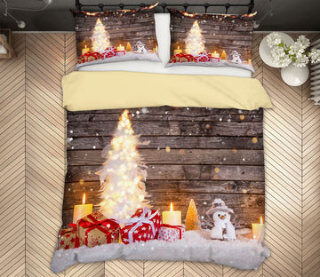 3D Snow Gift 51022 Christmas Quilt Duvet Cover Xmas Bed Pillowcases
