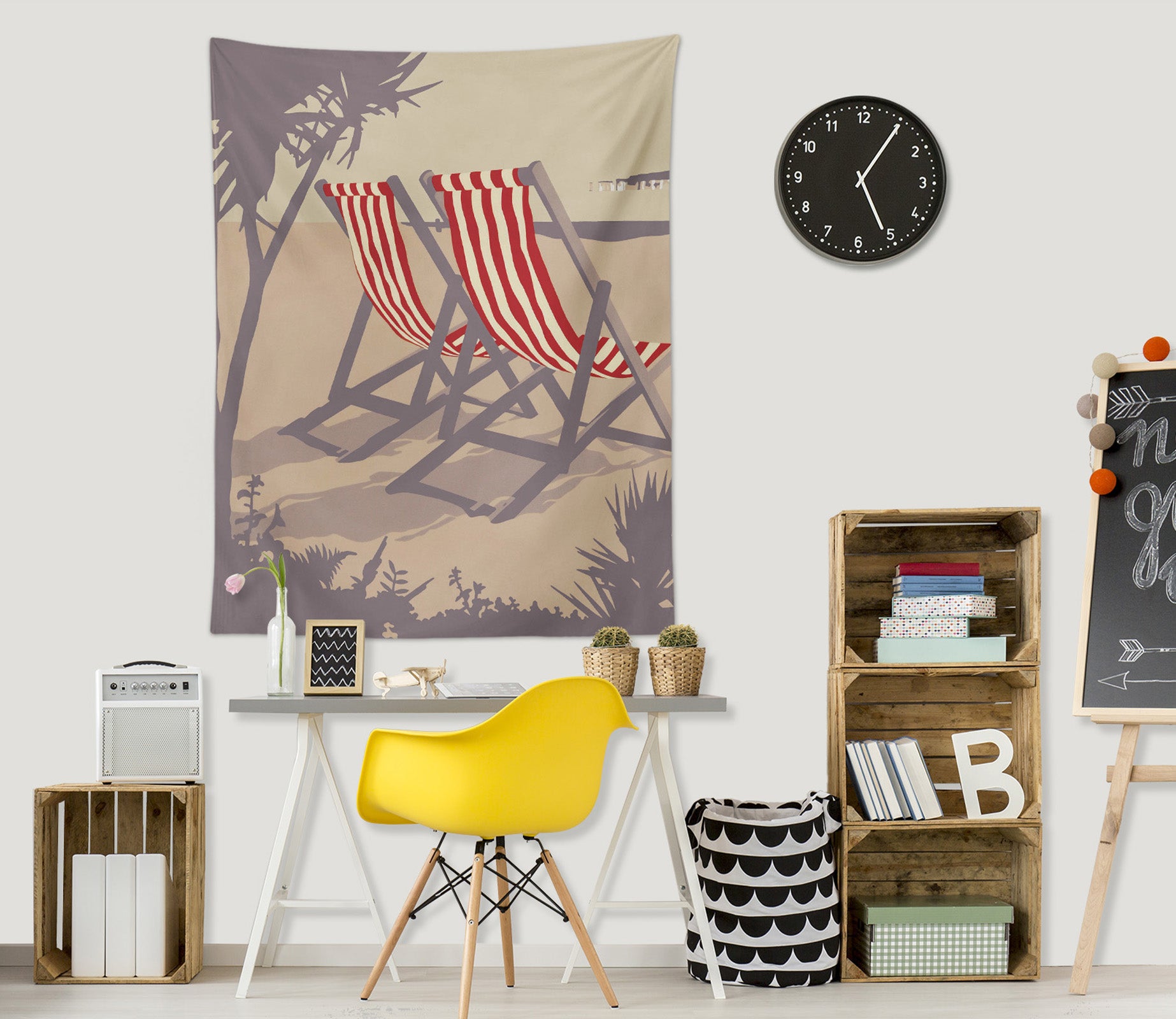 3D Red Chair 5318 Steve Read Tapestry Hanging Cloth Hang