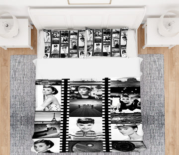 3D Hepburn Photos 12023 Bed Pillowcases Quilt